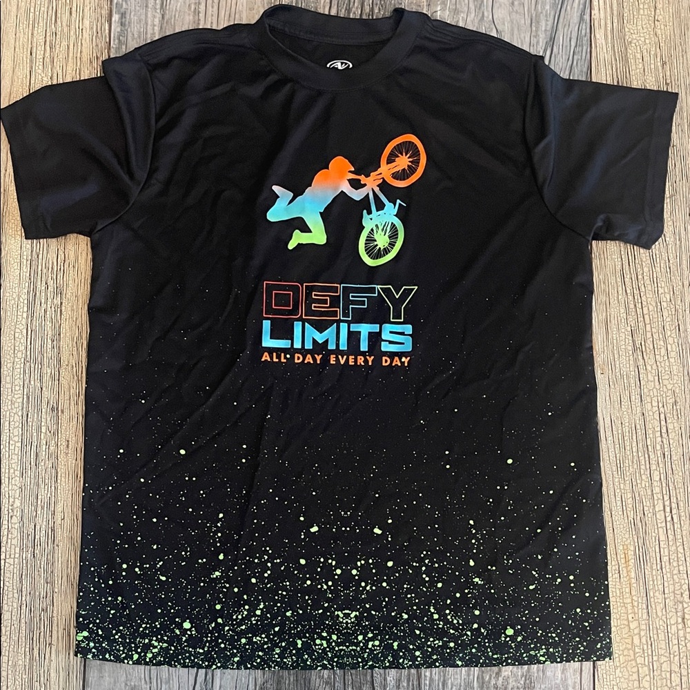 Athletic Works Black Kids Graphic Tee with Multicolor BMX